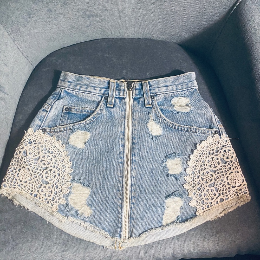 Carmar denim shorts with zipper